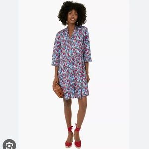 Tuckernuck Dress: XS: Queens Garden Royal Shirt Dress